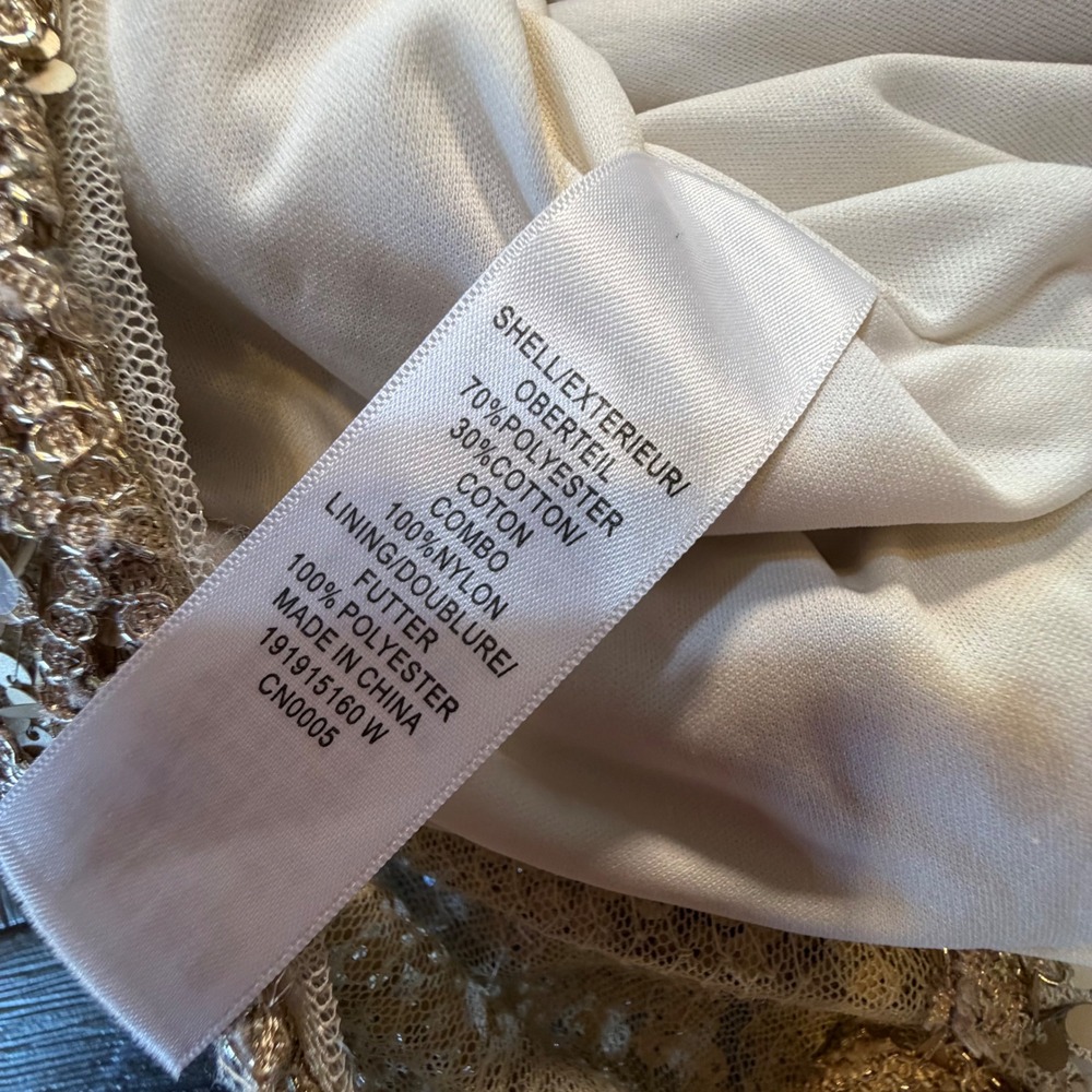 Gold Sequin Cap-Sleeve Cocktail Dress - Picture 6 of 11